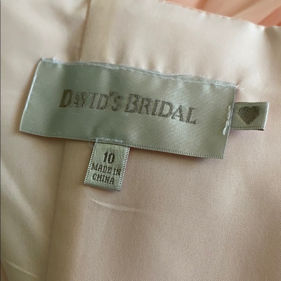 David’s Bridal Peach flowy strapless dress - Picture 3 of 3